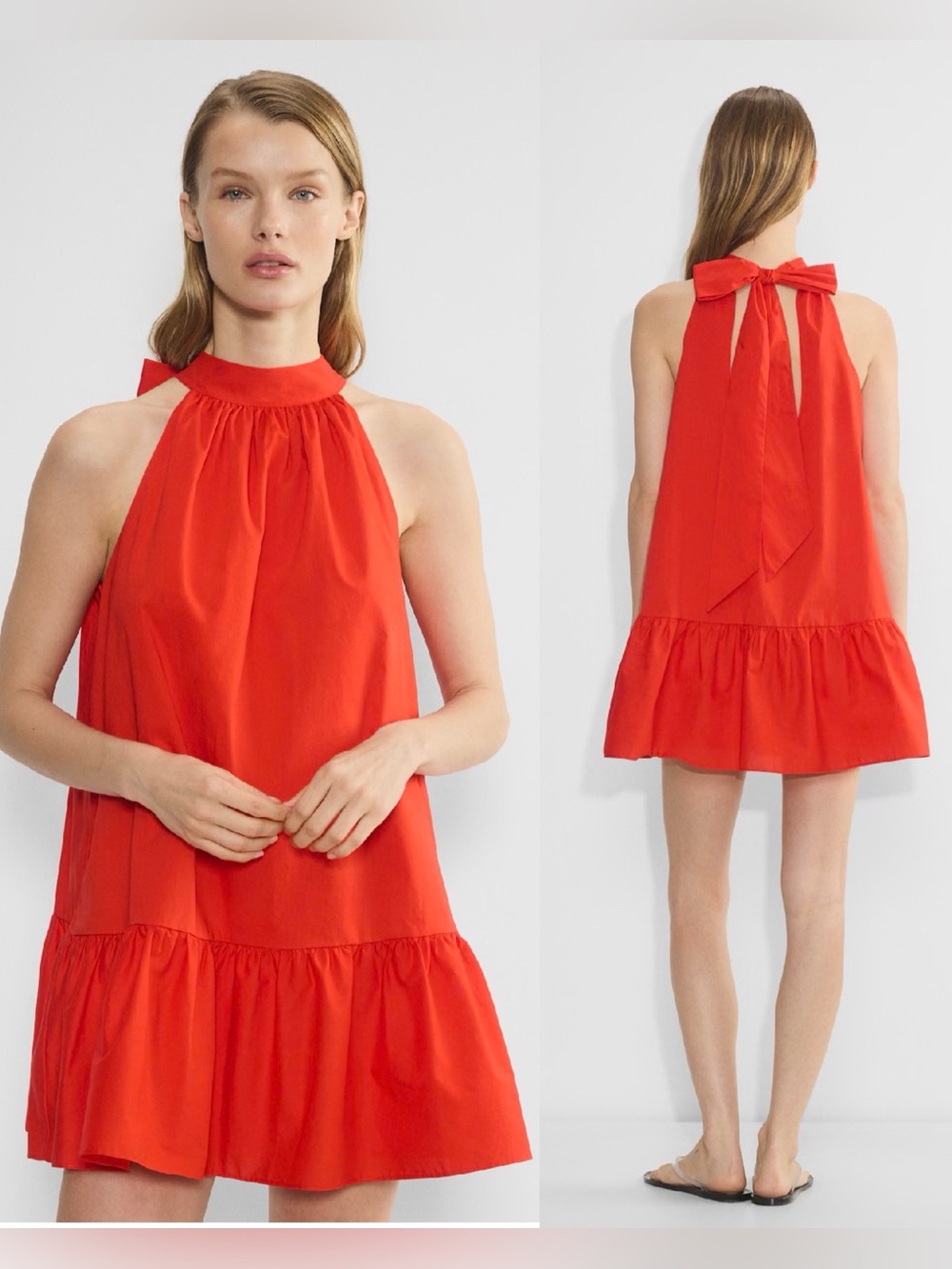 Aritzia Sunday Best Fawn Poplin Dress in Poppy Red , XS